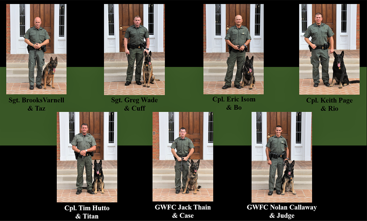 Current K-9s and handlers