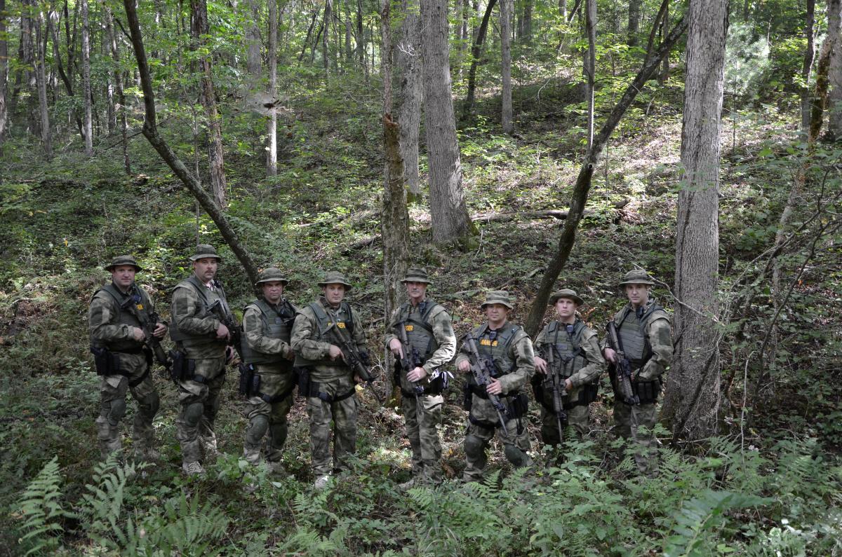 Special Operations Group in the woods